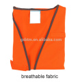 Neon Orange High Visibility Reflective Safety Vest with Pockets and Zipper Double Horizontal Reflective Strips ANSI/ISEA